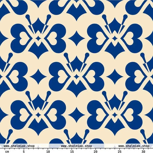 Fabric - LOVE BUTTERFLY blue light - Graphic butterfly print