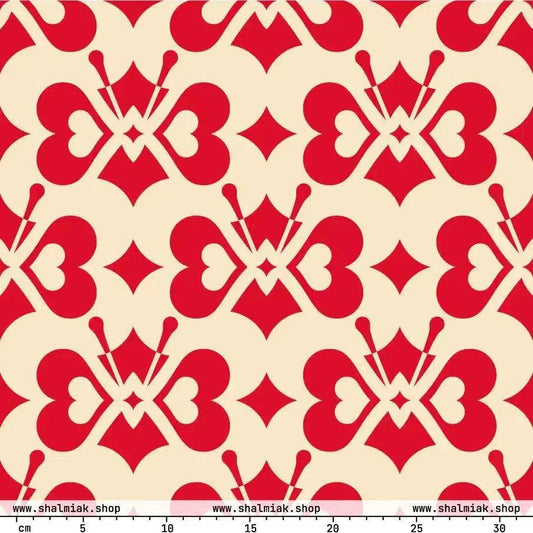 Fabric - LOVE BUTTERFLY red light - Graphic butterfly print