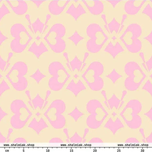 Fabric - LOVE BUTTERFLY tender pink - Graphic butterfly print