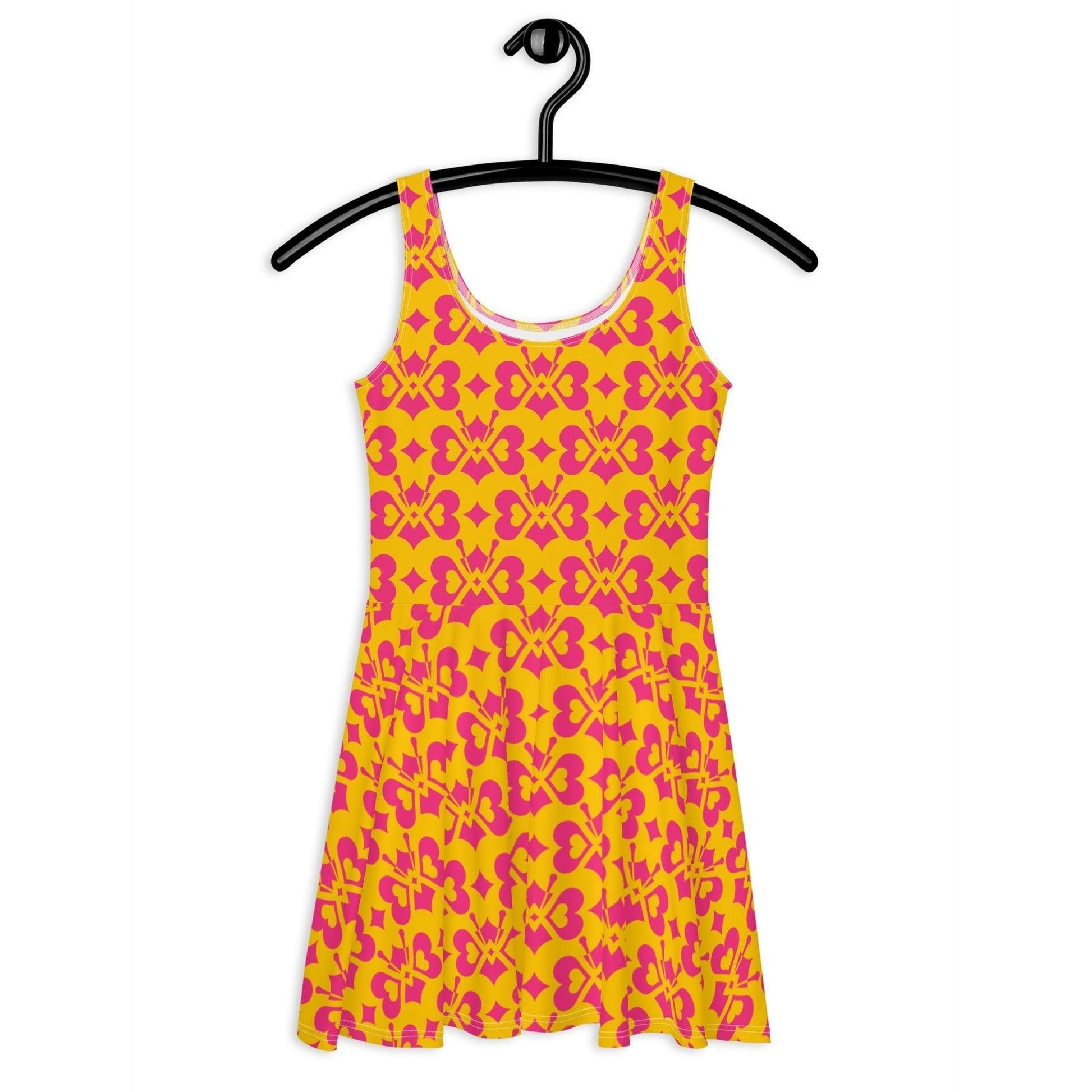 LOVE BUTTERFLY yellow pink - Skater Dress