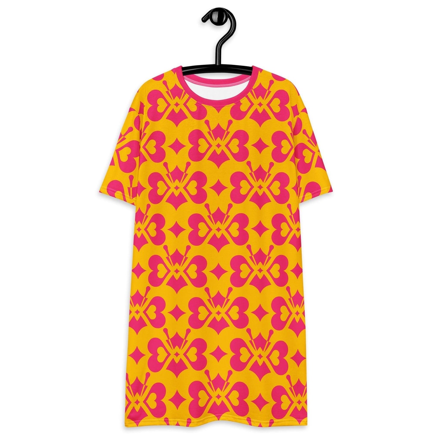 LOVE BUTTERFLY yellow pink - T-Shirt Dress