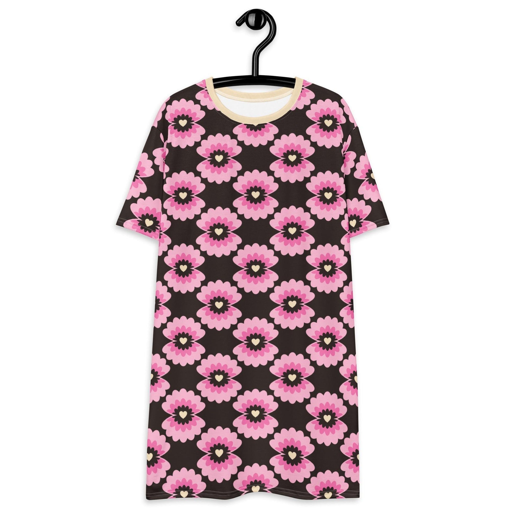 LOVE PEARL pink brown - T-Shirt Dress