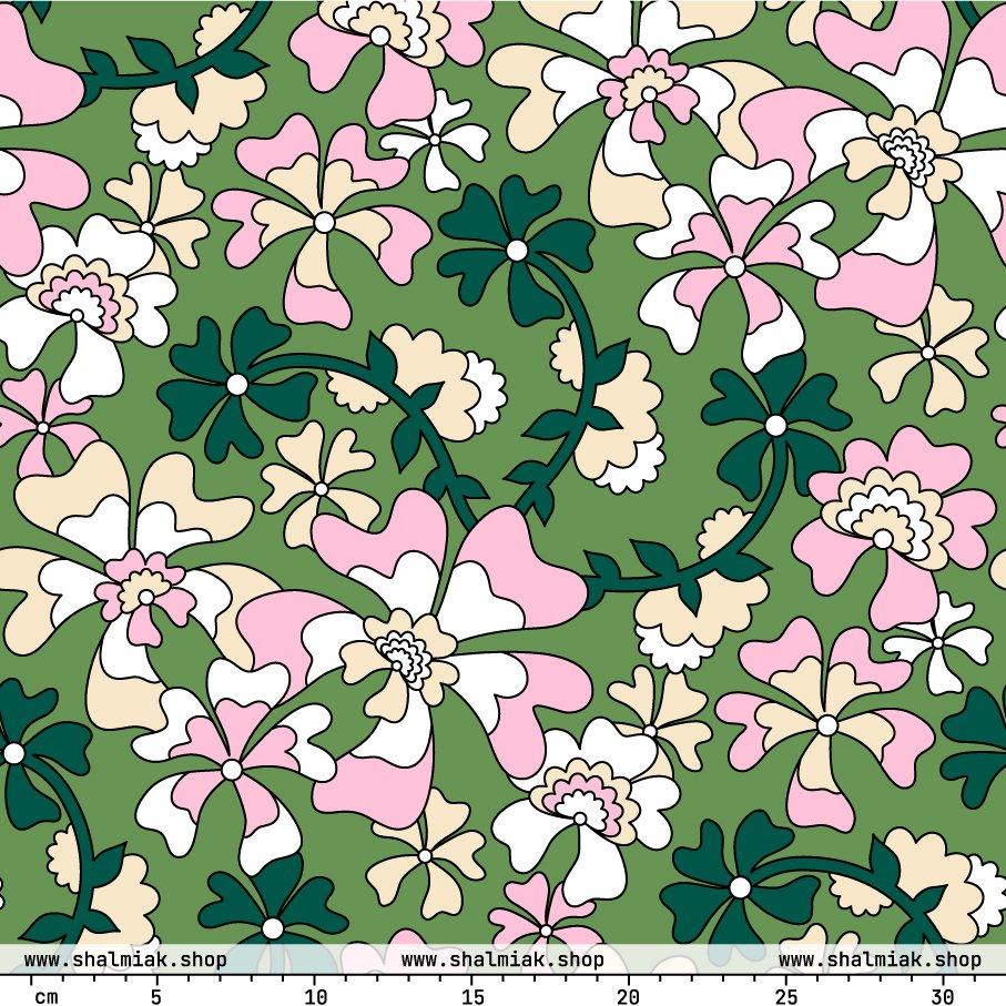 Fabric - MISS PENNY green - Timeless floral print