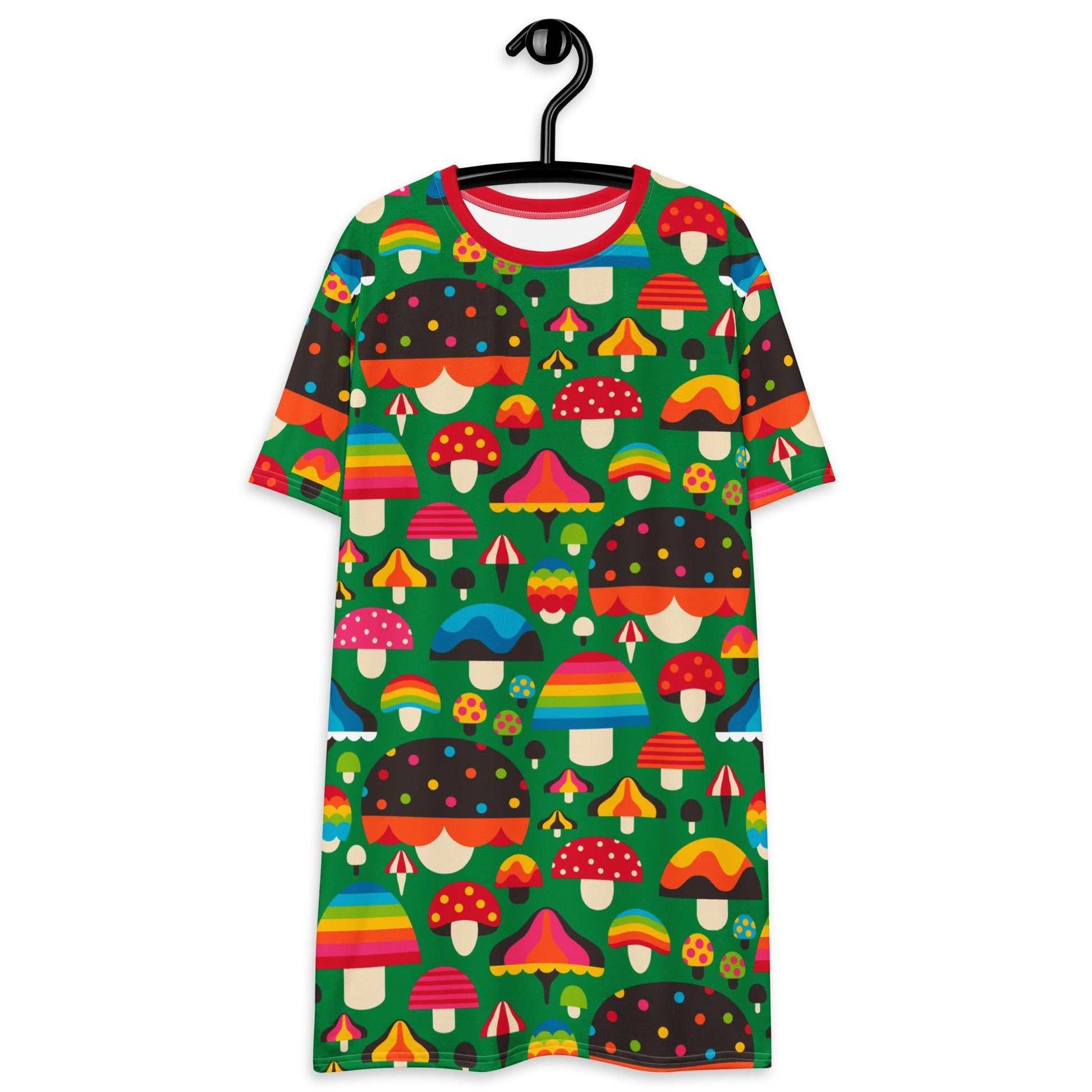 MUSHROOM MANIA green - T-Shirt Dress