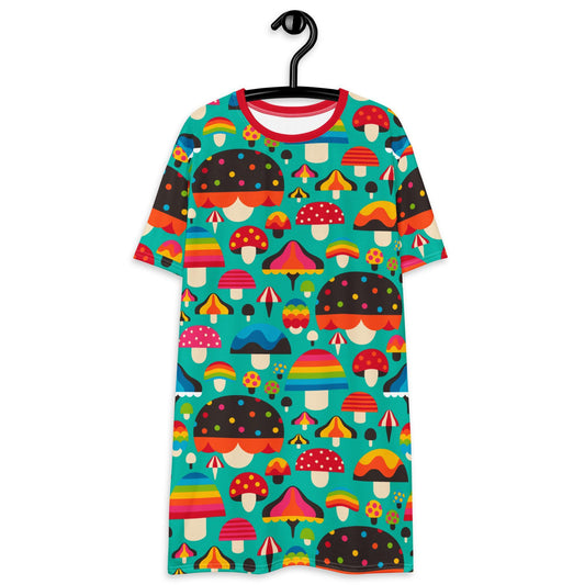 MUSHROOM MANIA mint - T-Shirt Dress