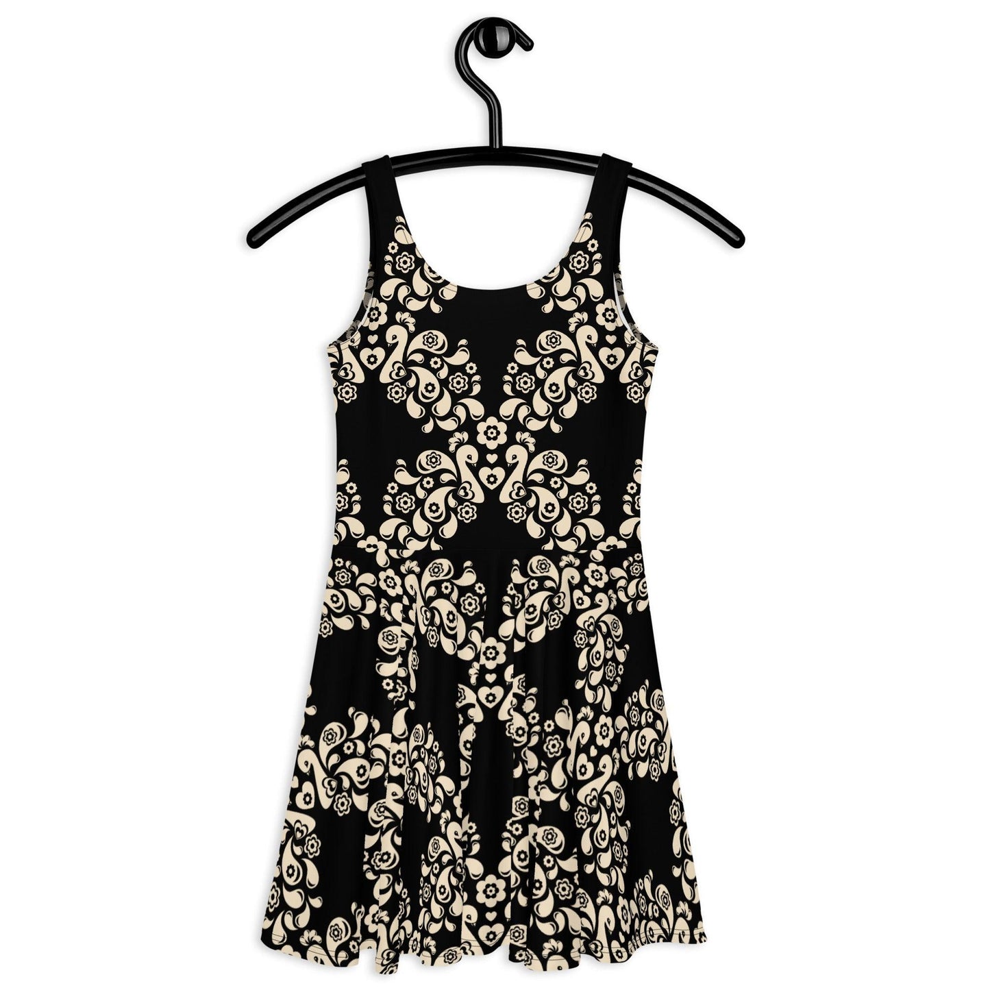 PEACOCK LOVE black - Skater Dress