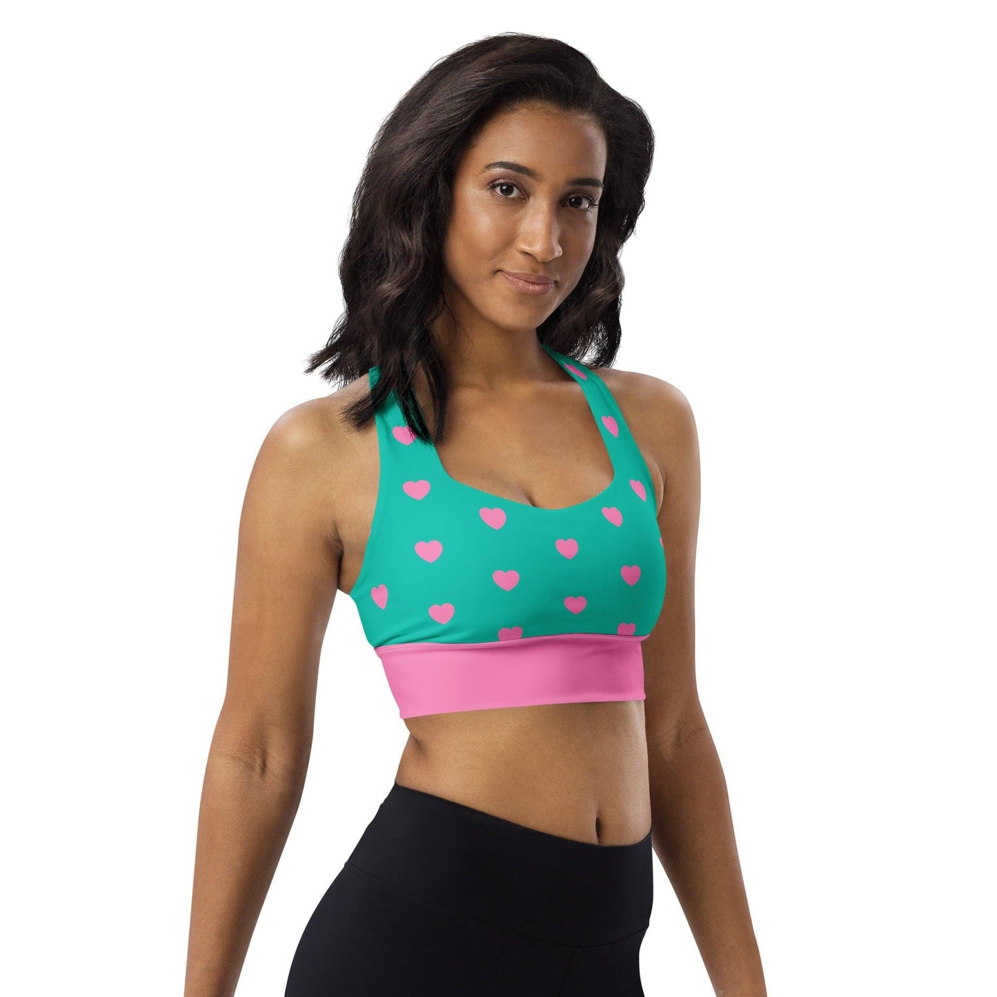 Sports Bra - HEARTS pink mint
