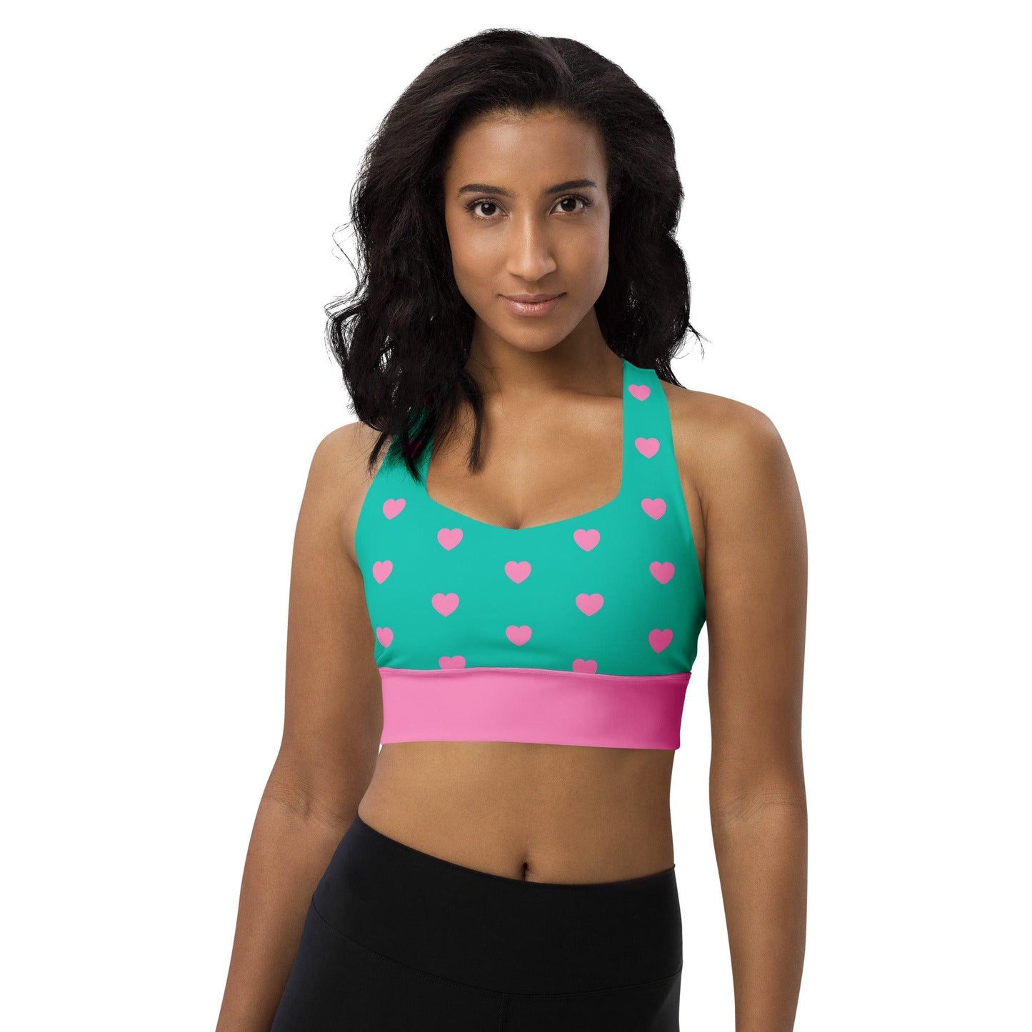 Sports Bra - HEARTS pink mint