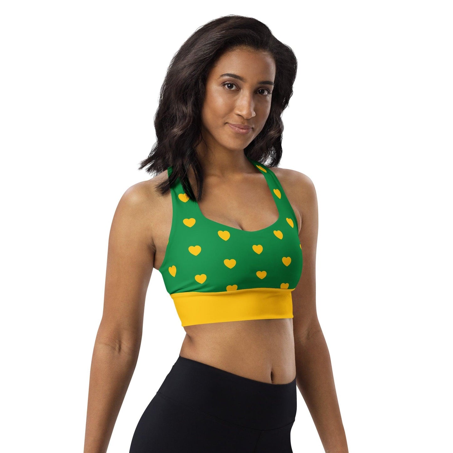 Sports Bra - HEARTS yellow green