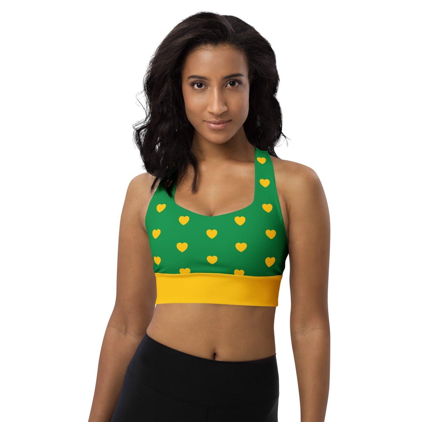 Sports Bra - HEARTS yellow green