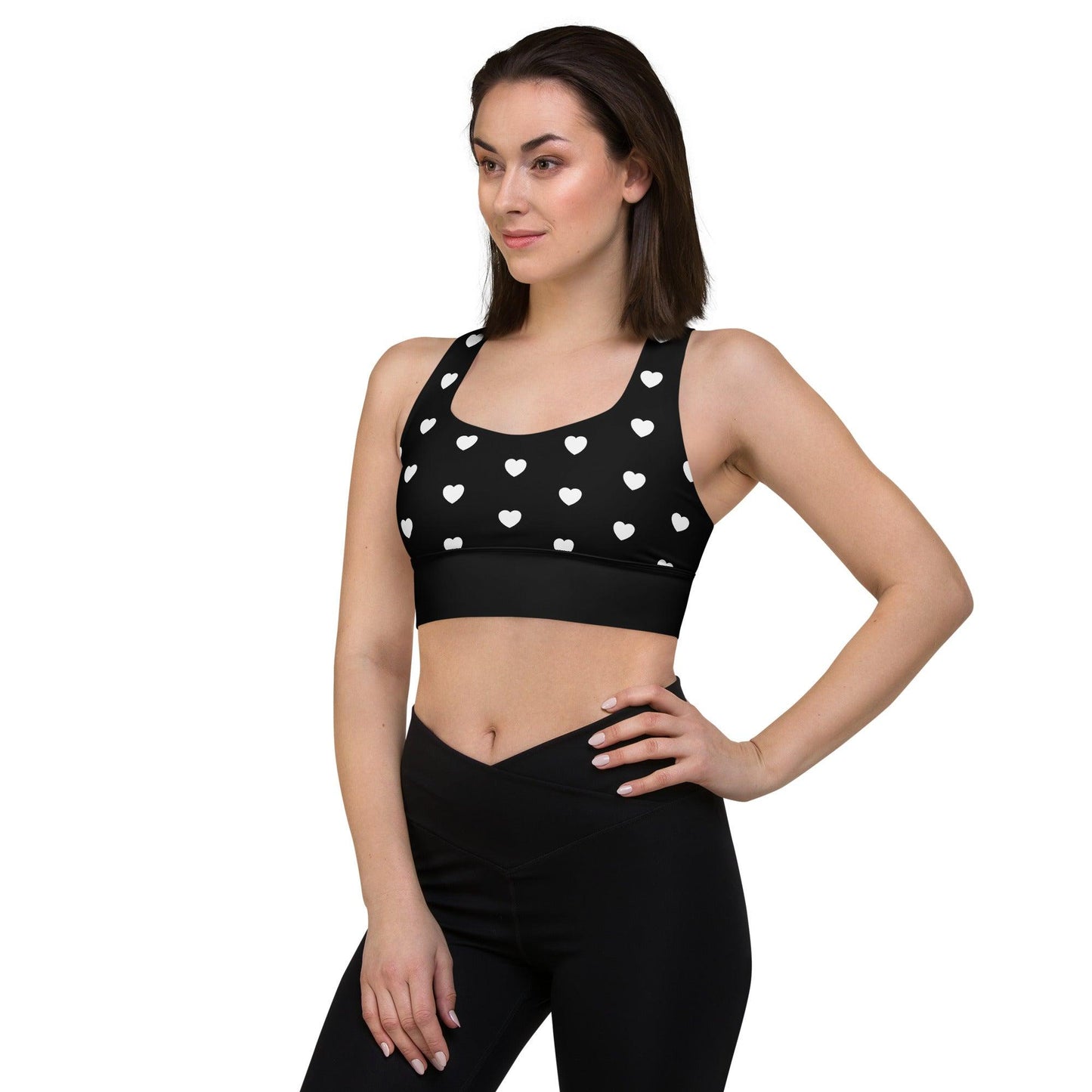 Sports Bra - HERTTAHOUND HEARTS bw