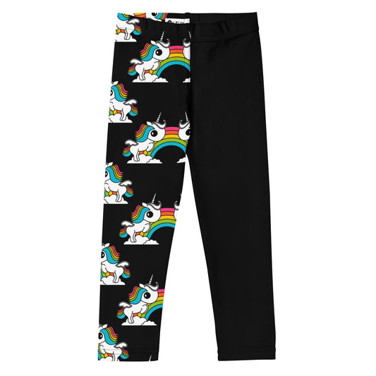 UNIQUE black - Kids' Leggings with unicorns and rainbows