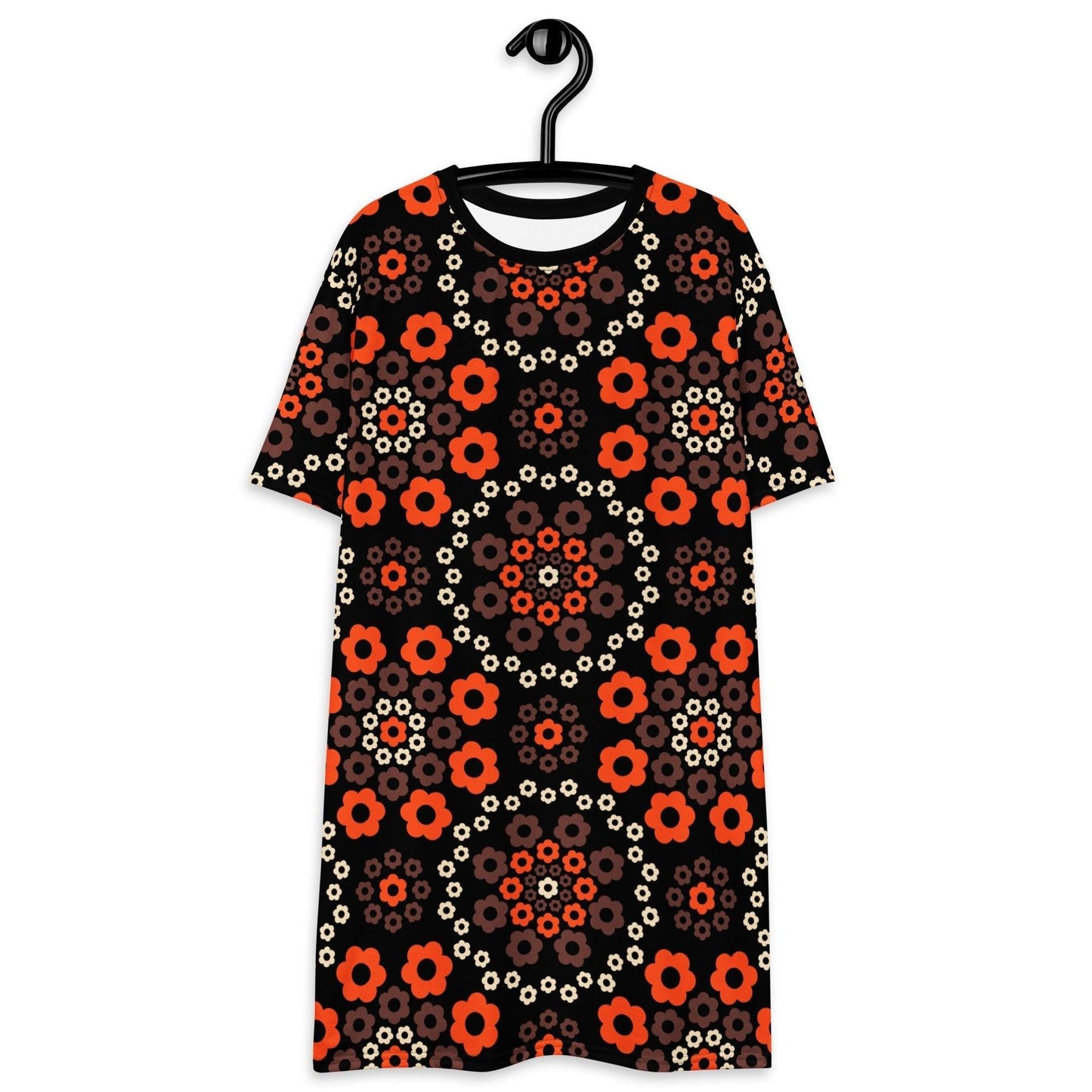YESTERDAY brown orange - T-Shirt Dress