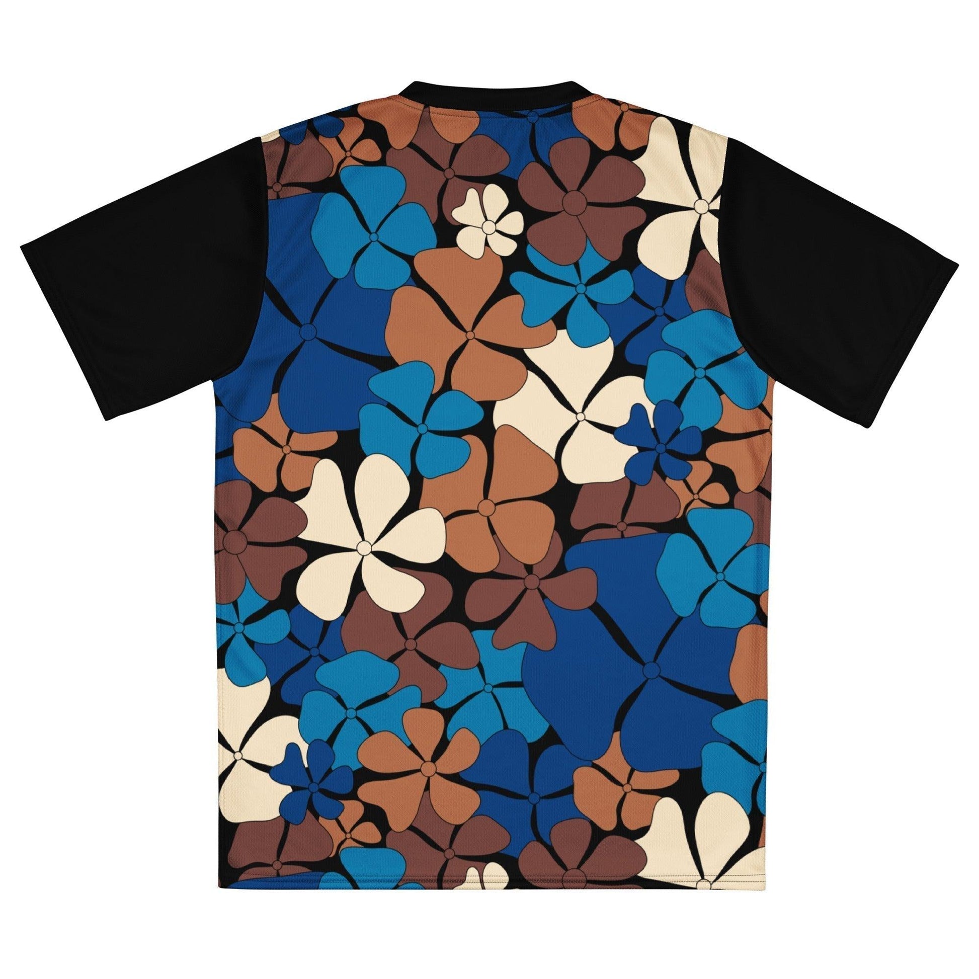 Sports Jersey - ADELIE blue brown - Wild floral print