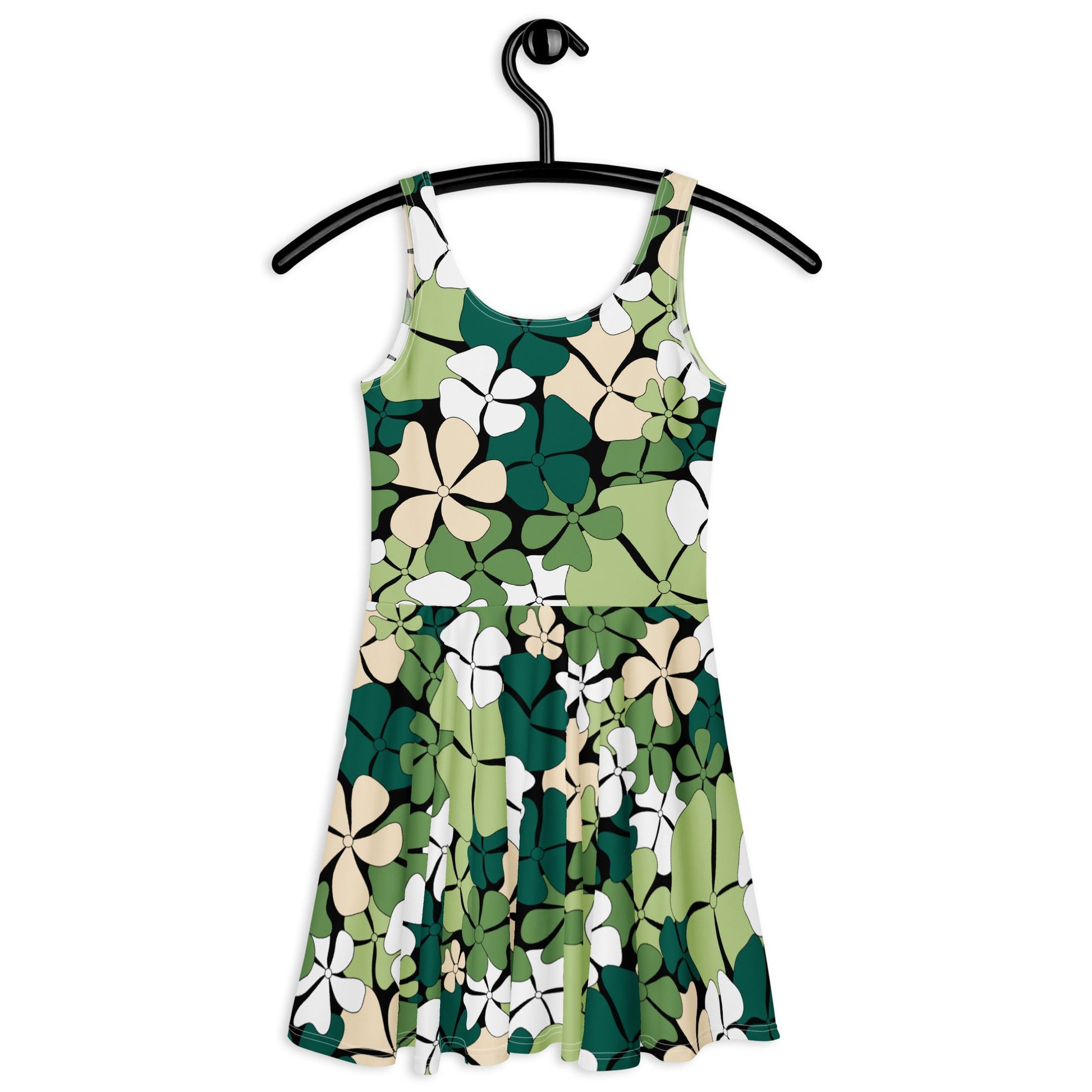 Skater dress - ADELIE green - Wild floral print
