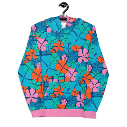 Hoodie - ADELIE orange blue - Wild floral print 6XL