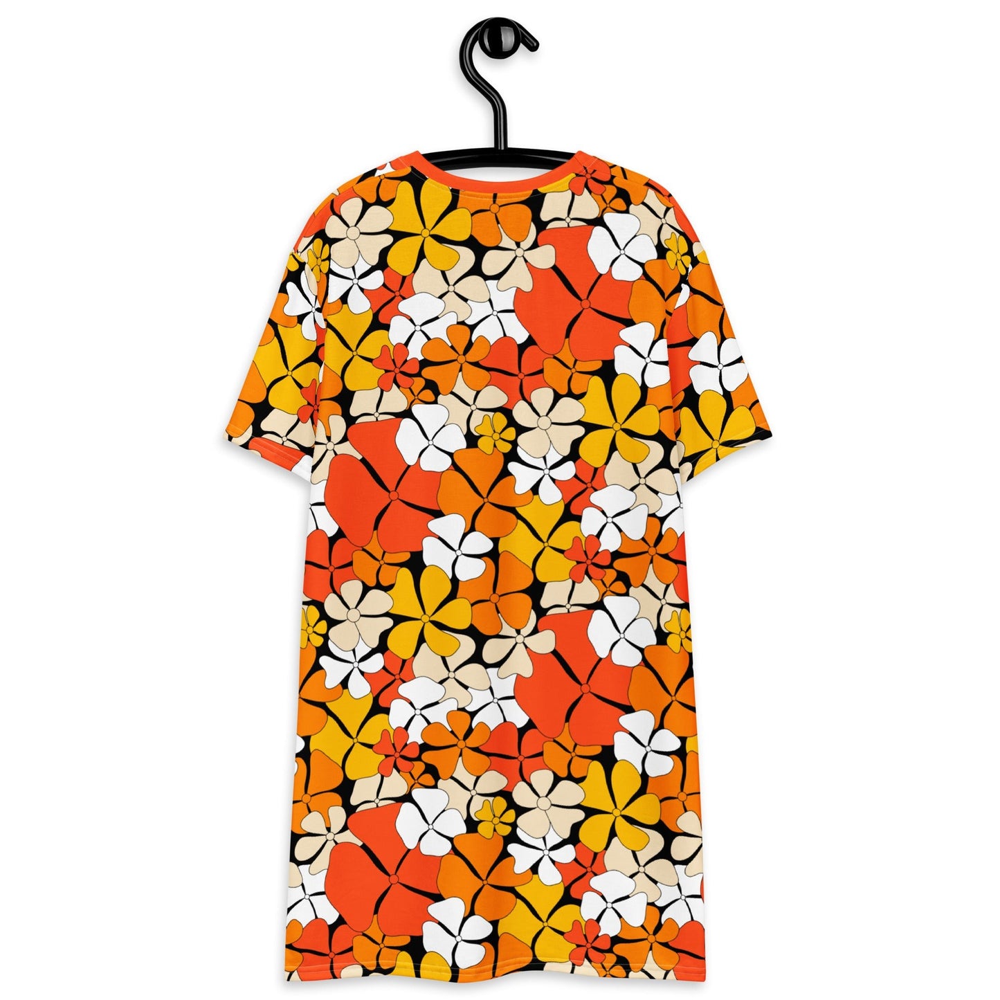 T-shirt dress - ADELIE orange - Wild floral print