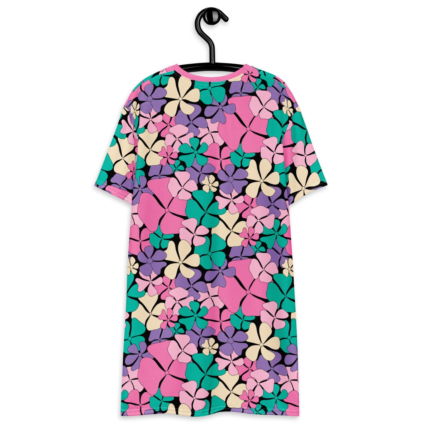 T-shirt dress - ADELIE pink mint - Wild floral print