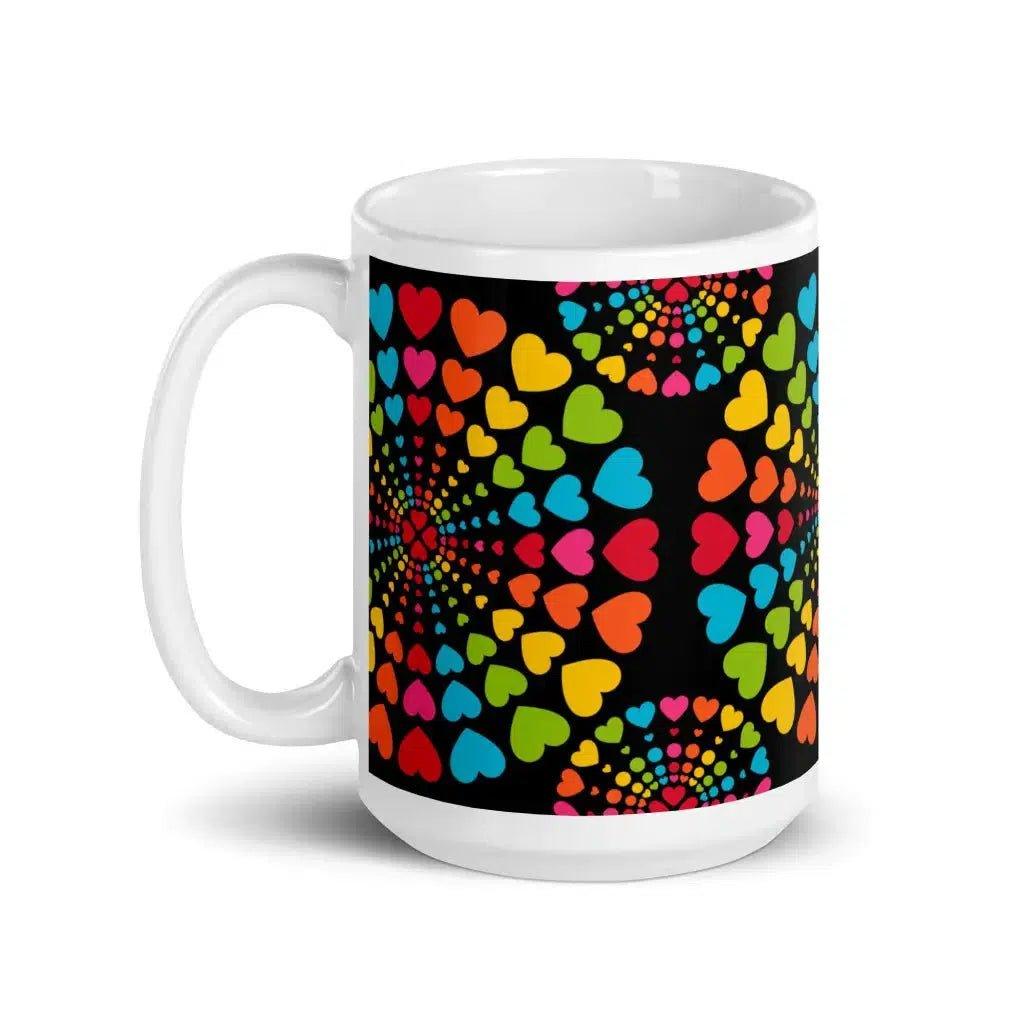 Mug - ALL HEARTS MATTER black - Colorful Hearts in Circles