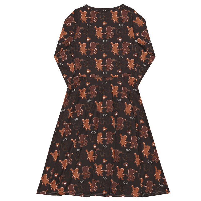GINGERELVES - Midi Dress With Gingerbread Elves