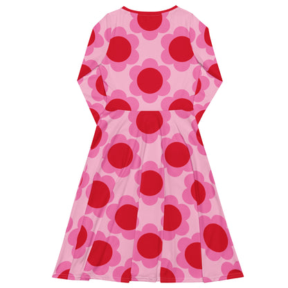 Midi dress - ELLIE red - Classic floral print