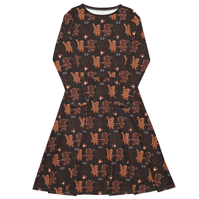 GINGERELVES - Midi Dress With Gingerbread Elves