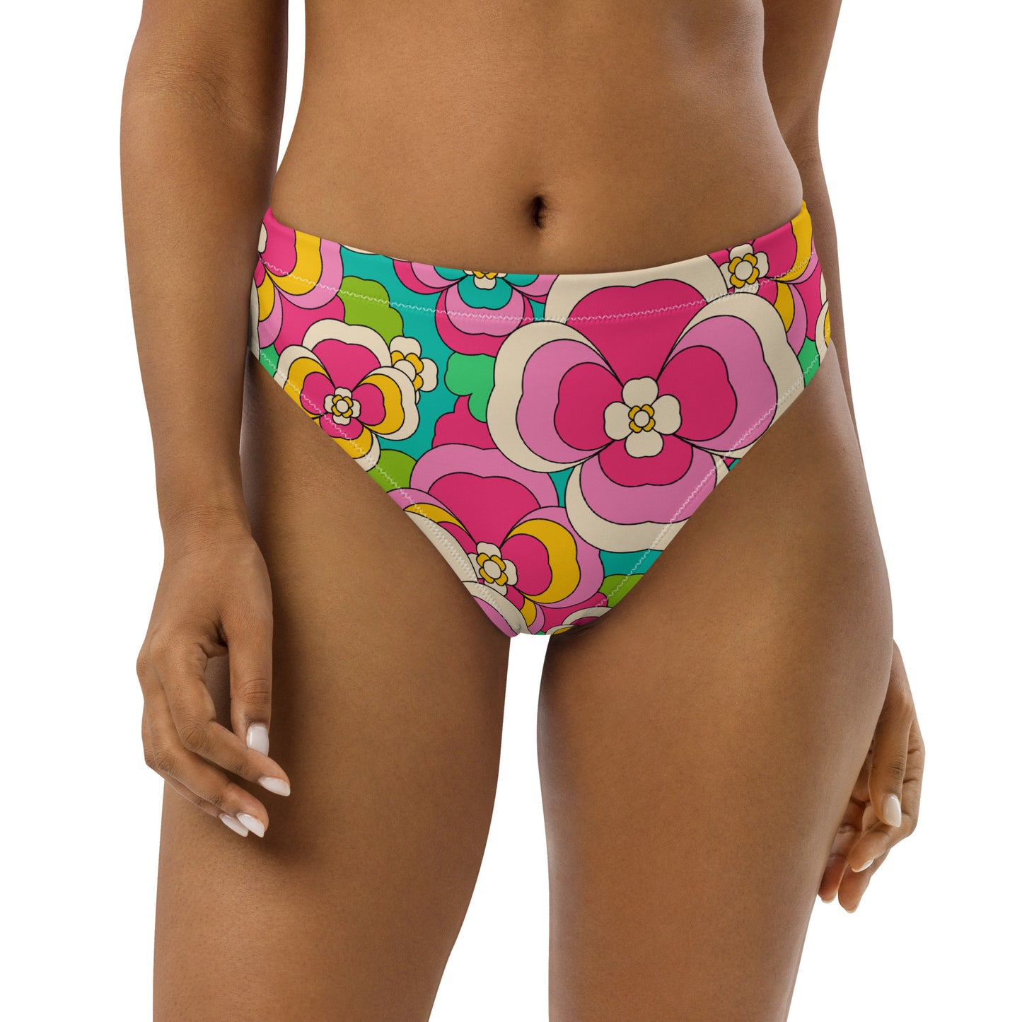 Bikini bottom - PANSY FANTASY pastel - Retro pansy print 3XL