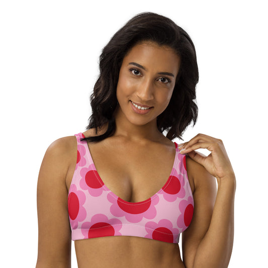Bikini top - ELLIE red - Classic floral print 3XL