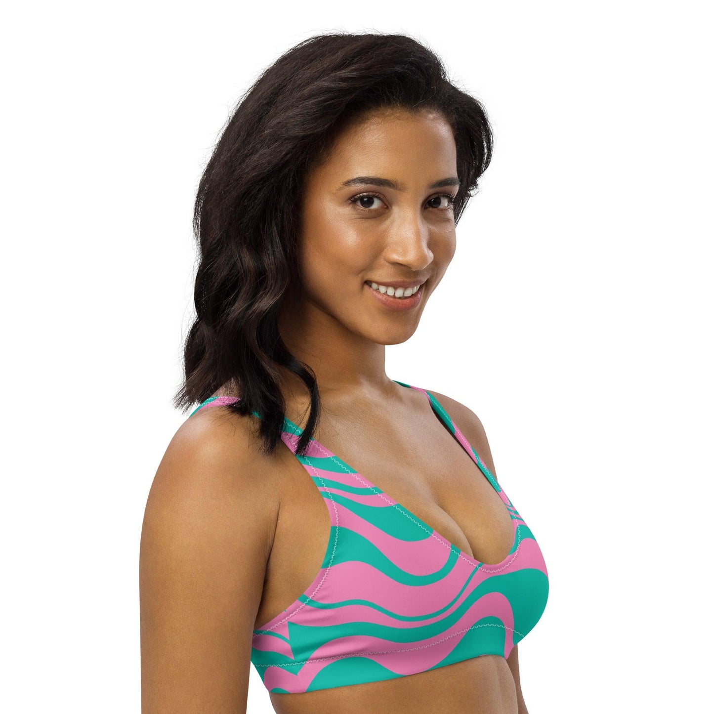Bikini Top - WAVY pink mint