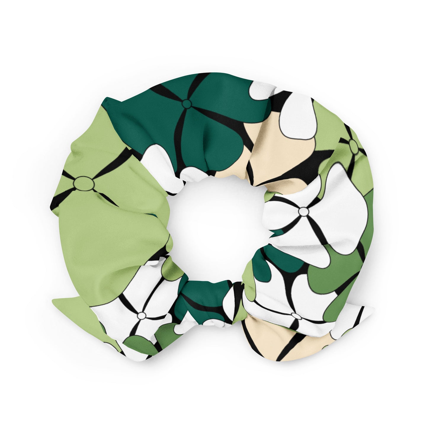 Scrunchie - ADELIE green - Wild floral print