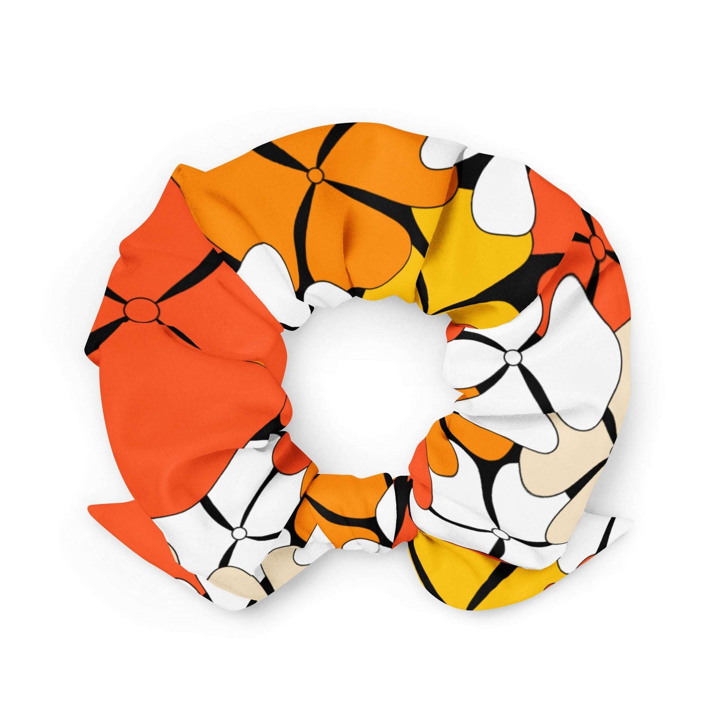 Scrunchie - ADELIE orange - Wild floral print