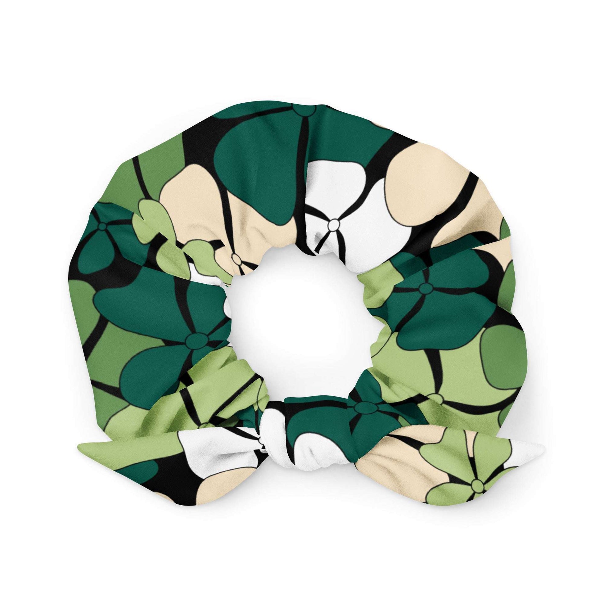 Scrunchie - ADELIE green - Wild floral print Default Title