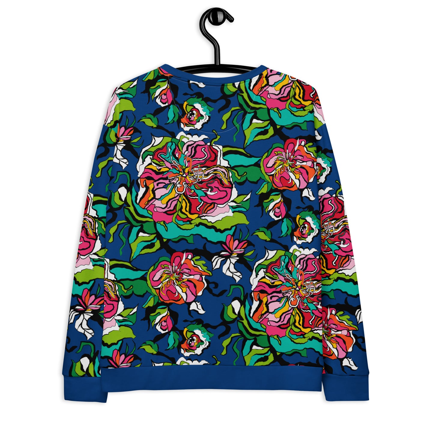 Sweatshirt - BLOOM RIOT blue - Edgy floral print