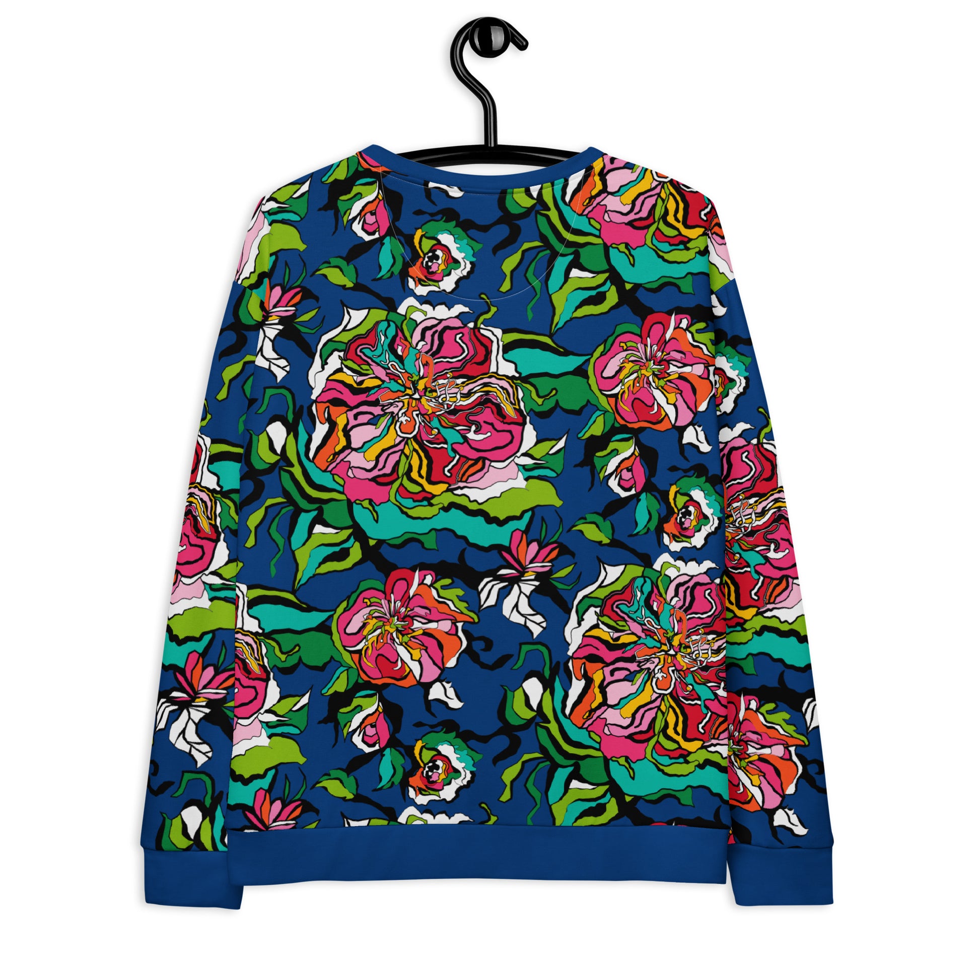 Sweatshirt - BLOOM RIOT blue - Edgy floral print
