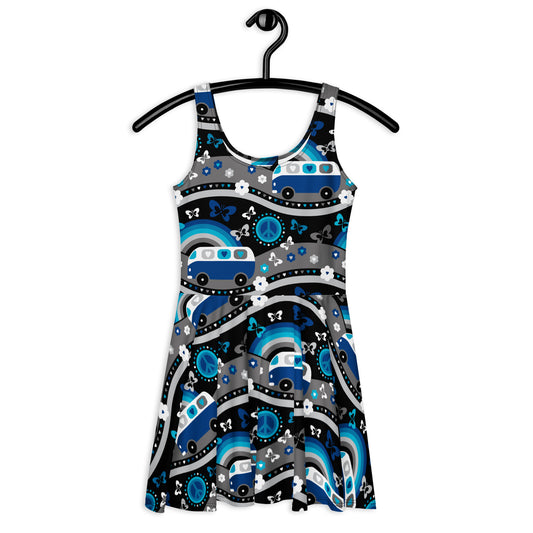 HIPPIE DAY cosmic blue - Skater Dress