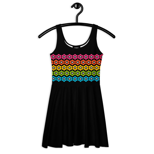 PEACOCK BLOOM rainbow - Skater Dress