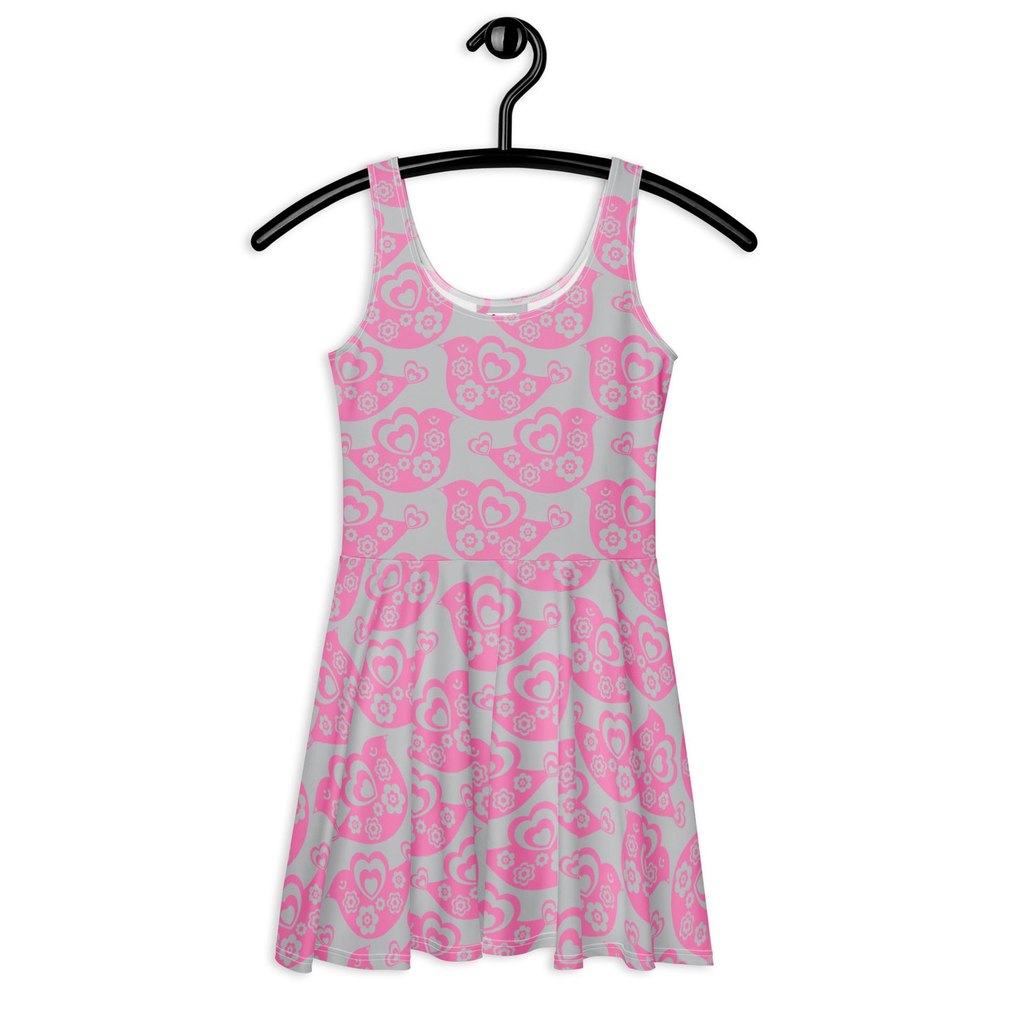 TWEET LOVE pink grey - Skater Dress