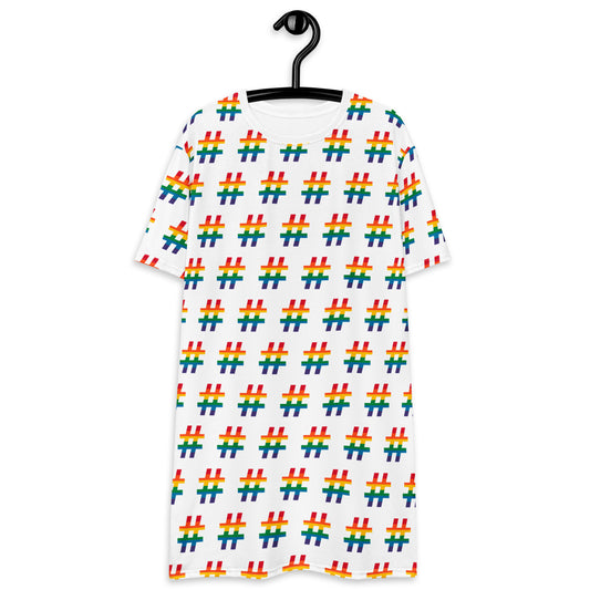 #RAINBOW white - T-Shirt Dress