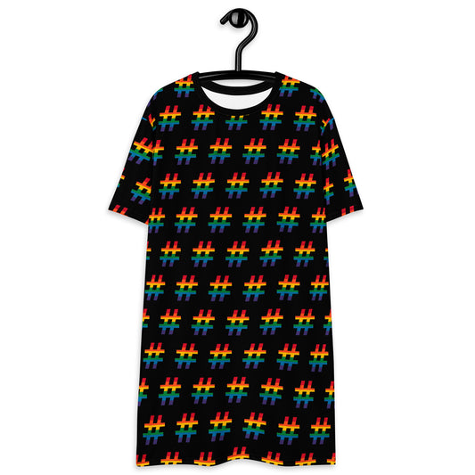 #RAINBOW black - T-Shirt Dress
