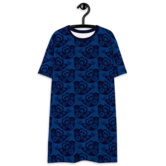 TWEET LOVE dark blue - T-Shirt Dress