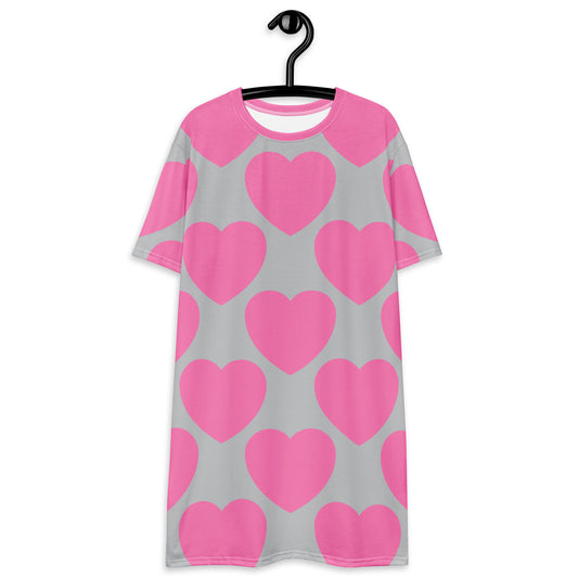 ELLIE LOVE pink grey - T-Shirt Dress