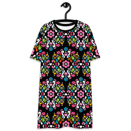PEACOCK LOVE happy - T-Shirt Dress