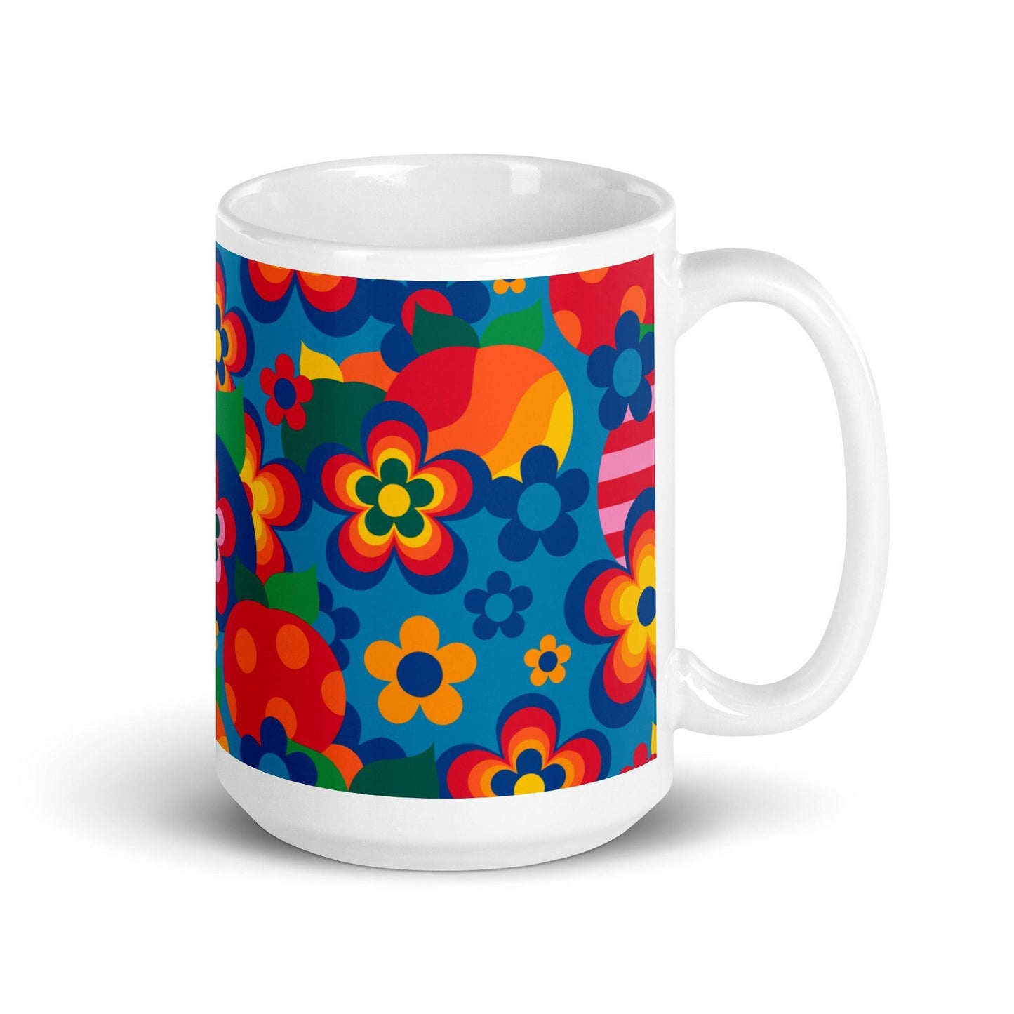Mug - APPLEMANIA blue - Playful apple print 15 oz