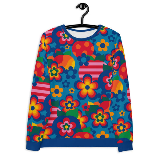 Sweatshirt - APPLEMANIA blue - Playful apple print 3XL