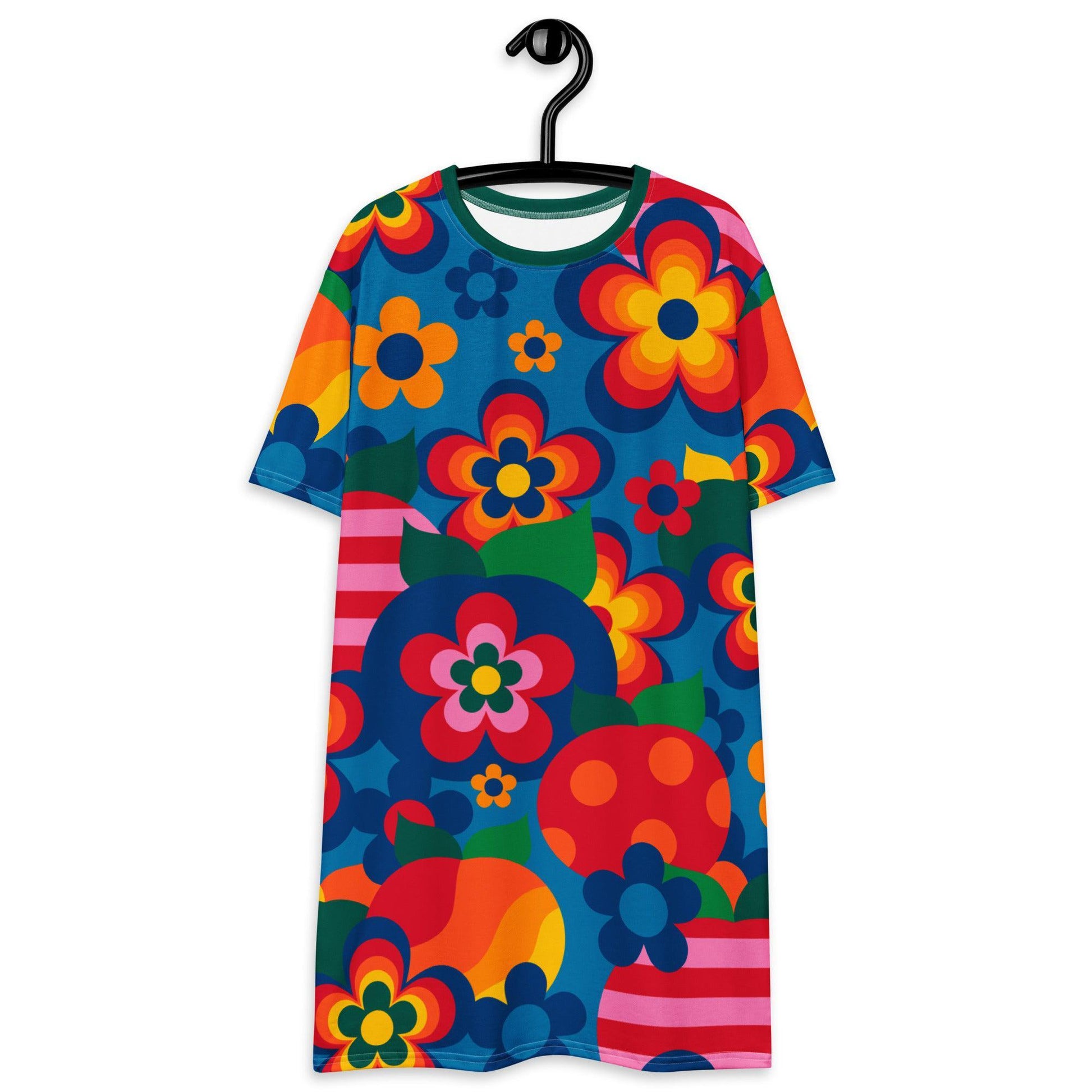 T-shirt dress - APPLEMANIA blue - Playful apple print 6XL