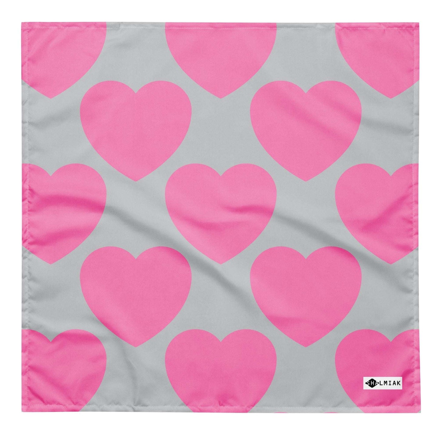 Bandana - ELLIE LOVE pink grey - Bold Heart Print