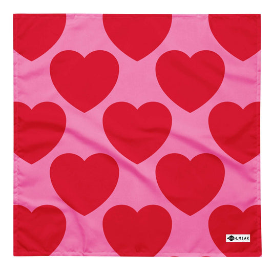 Bandana - ELLIE LOVE red - Bold Heart Print