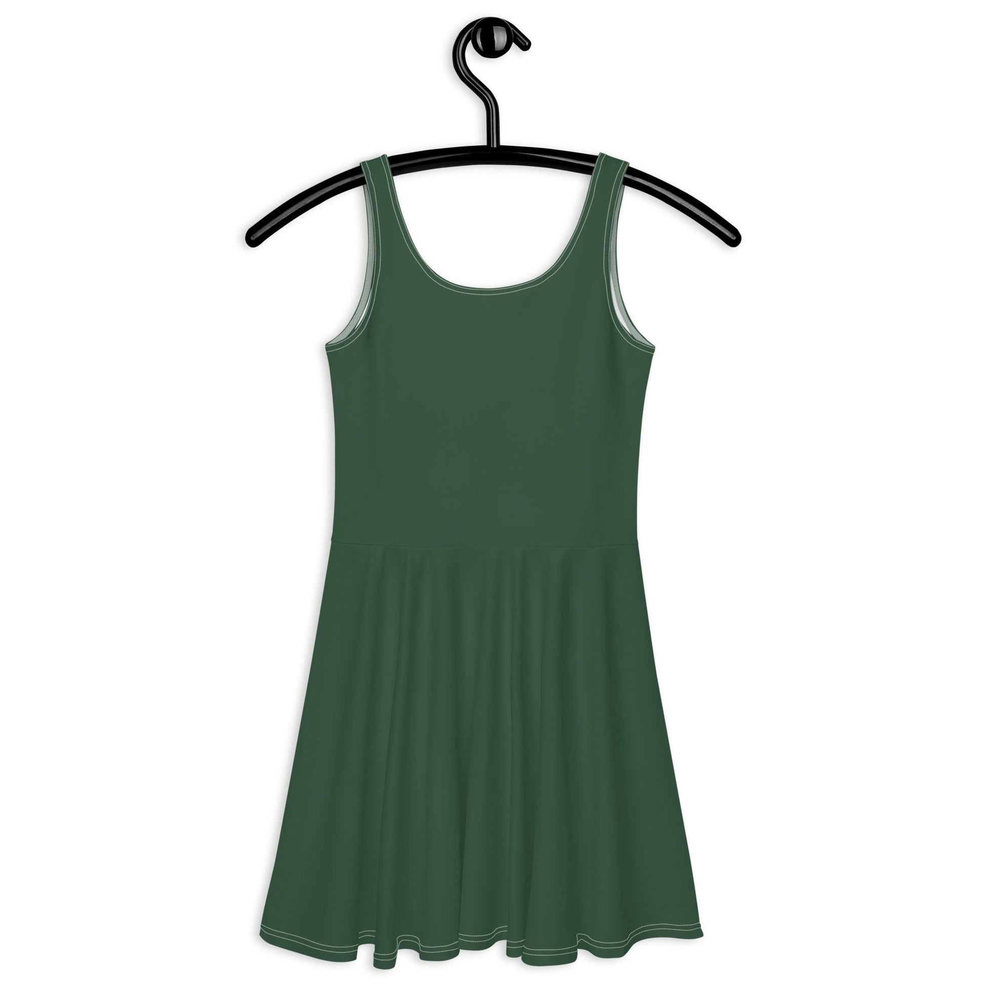 Skater dress - FOREST GREEN - Single color