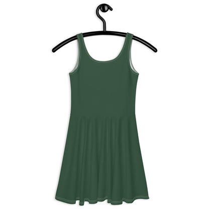 Skater dress - FOREST GREEN - Single color