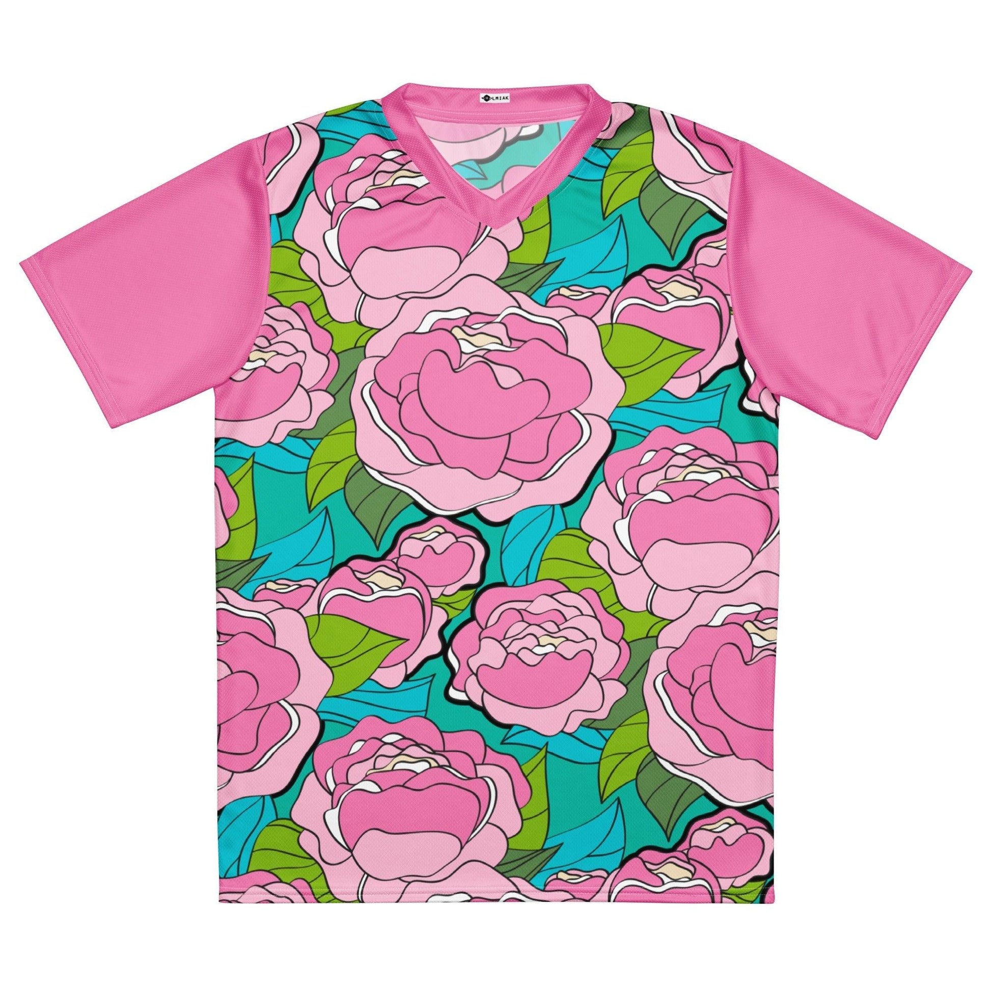 Sports Jersey - BE MY ONLY pink turquoise - Bold pink peony print 6XL